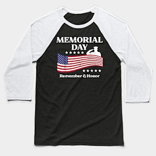 Memorial Day USA Flag  Honor Patriot Men Women Kids Baseball T-Shirt